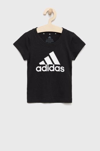 Dětské bavlněné tričko adidas GN4069 černá barva