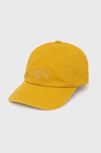Bavlněná čepice Billabong žlutá barva, s aplikací