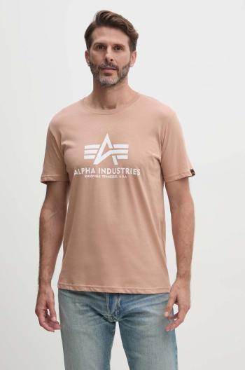 Bavlněné tričko Alpha Industries oranžová barva, s potiskem