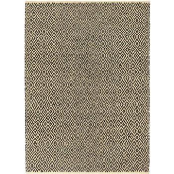 Ručně tkaný koberec Chindi kůže bavlna 160x230 cm černý (133987)