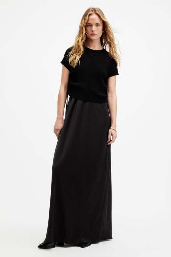 Šaty a svetr AllSaints HAYES DRESS černá barva, maxi, W125DA