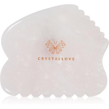 Crystallove Rose Quartz Contour Gua Sha masážní pomůcka na obličej 1 ks