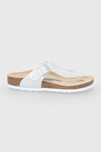 Dětské žabky Birkenstock stříbrná barva