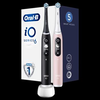 Oral-B iO6 Duo Series Black/Pink Sand Extra Handle elektrický zubní kartáček 2 ks