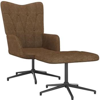 Relaxační křeslo se stoličkou taupe textil, 327587 (327587)