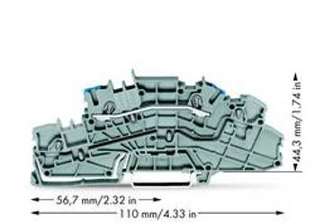 Patrová instalační svorka WAGO 2003-6651, osazení: N, pružinová svorka, 5.20 mm, šedá, 50 ks