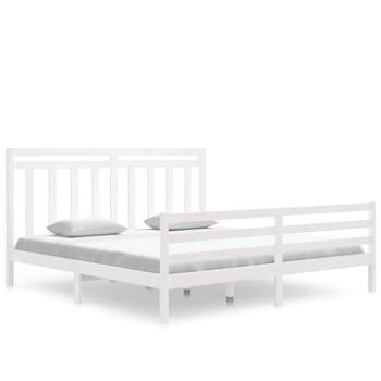 Rám postele bílý masivní dřevo 180 × 200 cm Super King, 3105331 (3105331)