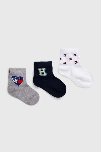 Kojenecké ponožky Tommy Hilfiger 3-pack tmavomodrá barva