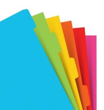 Filofax Náplň, Osobní, krajové výřezy čisté, 6 záložek, mix barev bright
