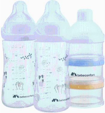 Bebeconfort Sada kojeneckých lahví Emotion Physio 270ml 0-12m+ White 2 ks + dávkovač