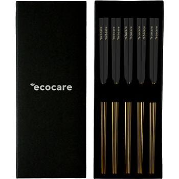 ECOCARE Kovové Sushi Hůlky Box Gold-Black 10 ks (0750122452118)
