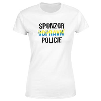 Tričko Sponzor dopravní policie (Velikost: XL, Typ: pro ženy, Barva trička: Bílá)