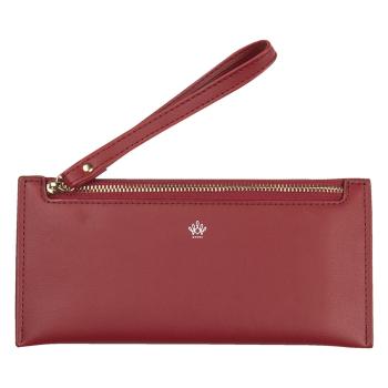 Červená koženková peněženka Aida s poutkem - 21*10 cm JZWA0118R