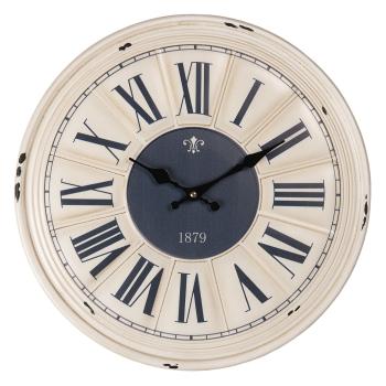 Kovové nástěnné hodiny s římskými číslicemi 1879 – Ø 40*3 cm / 1*AA 6KL0617