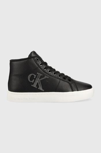 Kožené sneakers boty Calvin Klein Jeans Classic Cupsole Laceup Mid černá barva