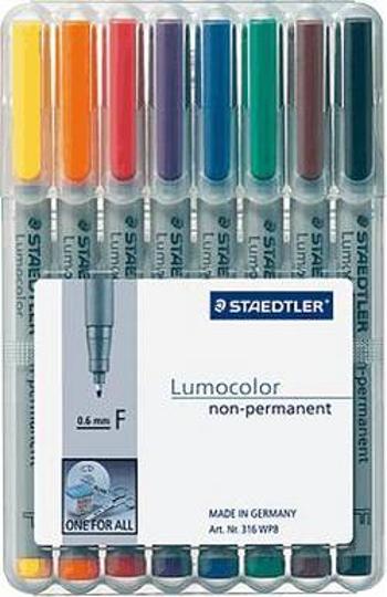 Staedtler Lumocolor® 316 WP8 popisovač fólií, modrá, hnědá, žlutá, zelená, oranžová, červená, černá, fialová