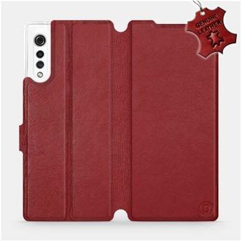 Flip pouzdro na mobil LG Velvet - Tmavě červené - kožené -   Dark Red Leather (5903516302635)