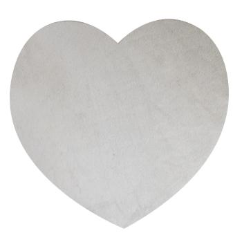 Šedé prostírání z hovězí kůže ve tvaru srdce (bos taurus taurus) - 37*39*1cm OMPMHKG