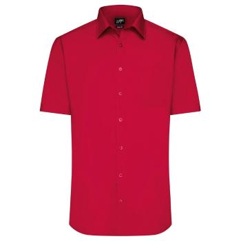 James & Nicholson Pánská košile s krátkým rukávem JN680 - Červená | XXXL