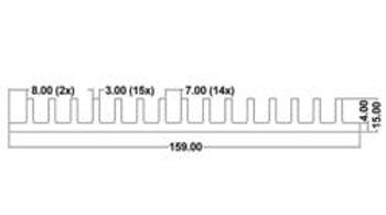 Profilový chladič TRU COMPONENTS TC-KK44100 TC-KK44100, 1.7 K/W, (d x š x v) 100 x 15 x 15 mm