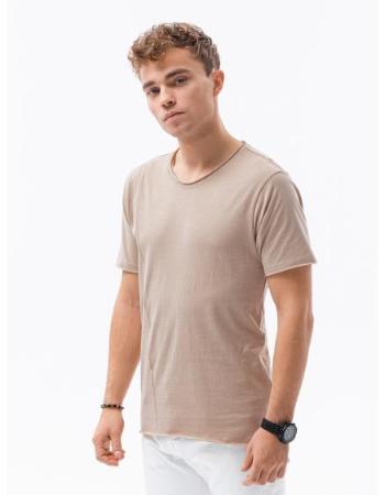 Pánské jednobarevné tričko TOBY béžová barva