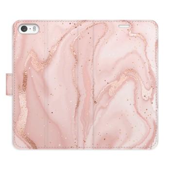 Flipové pouzdro iSaprio - RoseGold Marble - iPhone 5/5S/SE