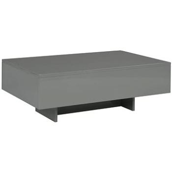 Konferenční stolek šedý s vysokým leskem 85x55x31 cm MDF (282992)