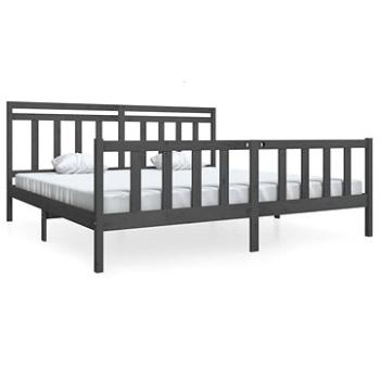 Rám postele šedý masivní dřevo 200 × 200 cm, 3100980 (3100980)