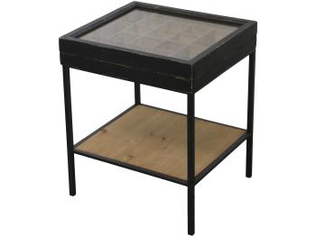 Černý antik dřevěný coffee stolek s přihrádkami Storien - 44*41*53 cm 41495-24