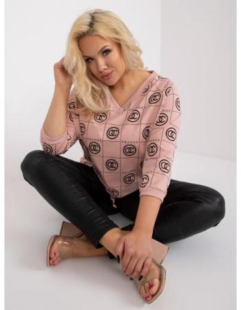 Dámská halenka s potisky plus size PRINT růžová  