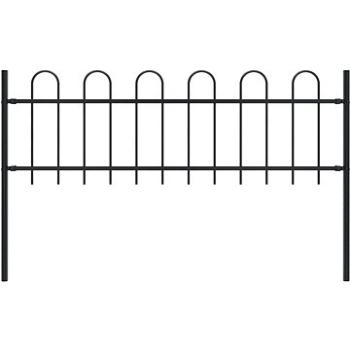 Zahradní plot s obloučky ocelový 1,7 × 0,6 m černý (144928)