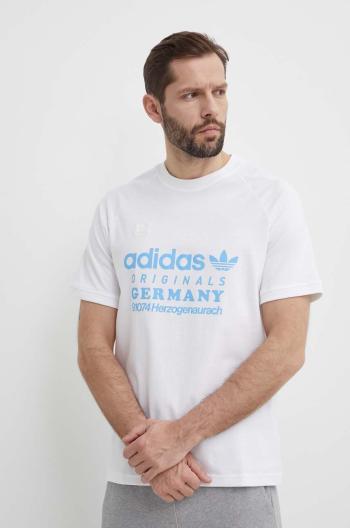 Bavlněné tričko adidas Originals béžová barva, s potiskem, IR9634