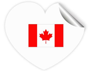Samolepky srdce - 5 kusů Kanada