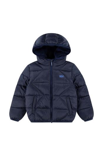 Dětská bunda Levi's SHERPA LINED PUFFER JKT modrá barva, 8EL257