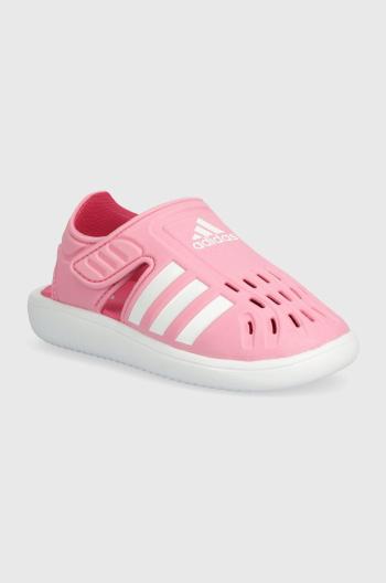 Dětské boty do vody adidas WATER SANDAL C růžová barva