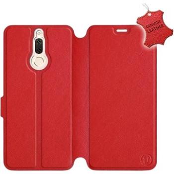 Flip pouzdro na mobil Huawei Mate 10 Lite - Červené - kožené -   Red Leather (5903226499656)