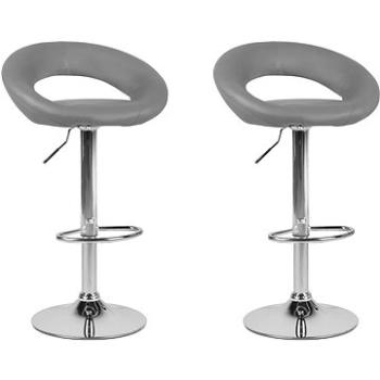 Sada dvou barových židlí z ekokůže šedá PEORIA, 160863 (beliani_160863)