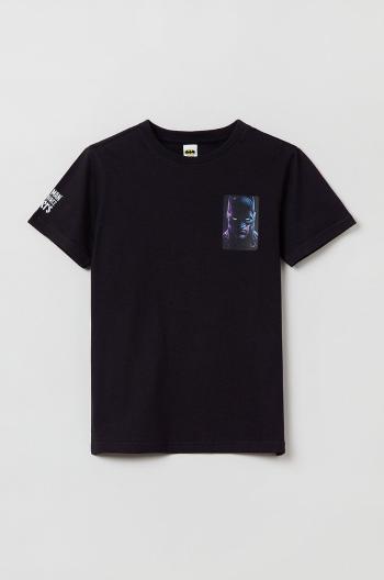 Dětské bavlněné tričko OVS černá barva, s potiskem