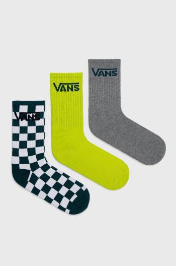 Dětské ponožky Vans ( 3-pak) zelená barva