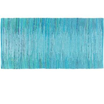 Modrý tkaný bavlněný koberec 80x150 cm MERSIN, 57561 (beliani_57561)