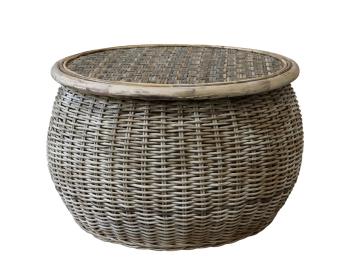 Přírodní ratanový antik coffee stolek Wickie - Ø 61*39 cm  40038100 (40381-00)