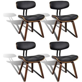 Jídelní židle 4 ks ohýbané dřevo a umělá kůže (270550)
