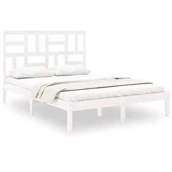 Rám postele bílý masivní dřevo 140 × 200 cm, 3105951 (3105951)
