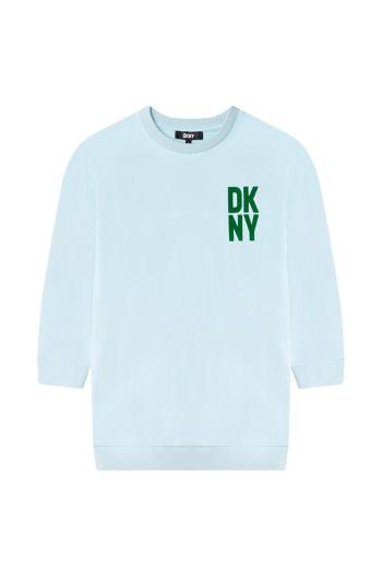 Dívčí šaty Dkny zelená barva, mini, oversize