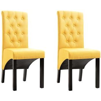 Jídelní židle 2 ks žluté textil (248992)
