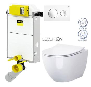 VIEGA Presvista modul PURE pro WC včetně tlačítka Style 20 bílé + WC CERSANIT ZEN CLEANON + SEDÁTKO V771928 STYLE20BI HA1