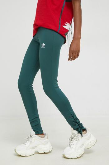 Legíny adidas Originals X Thebe Magugu dámské, zelená barva, hladké
