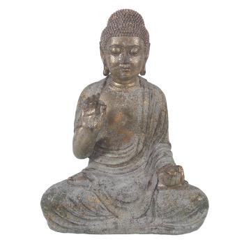 Šedo-zlatá dekorace socha Buddha - 29*20*37 cm 6PR3618