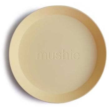 Mushie Round Dinnerware Plates talíř Pale Daffodil 2 ks