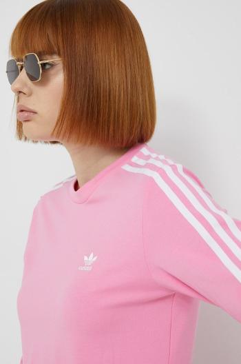 Tričko s dlouhým rukávem adidas Originals růžová barva